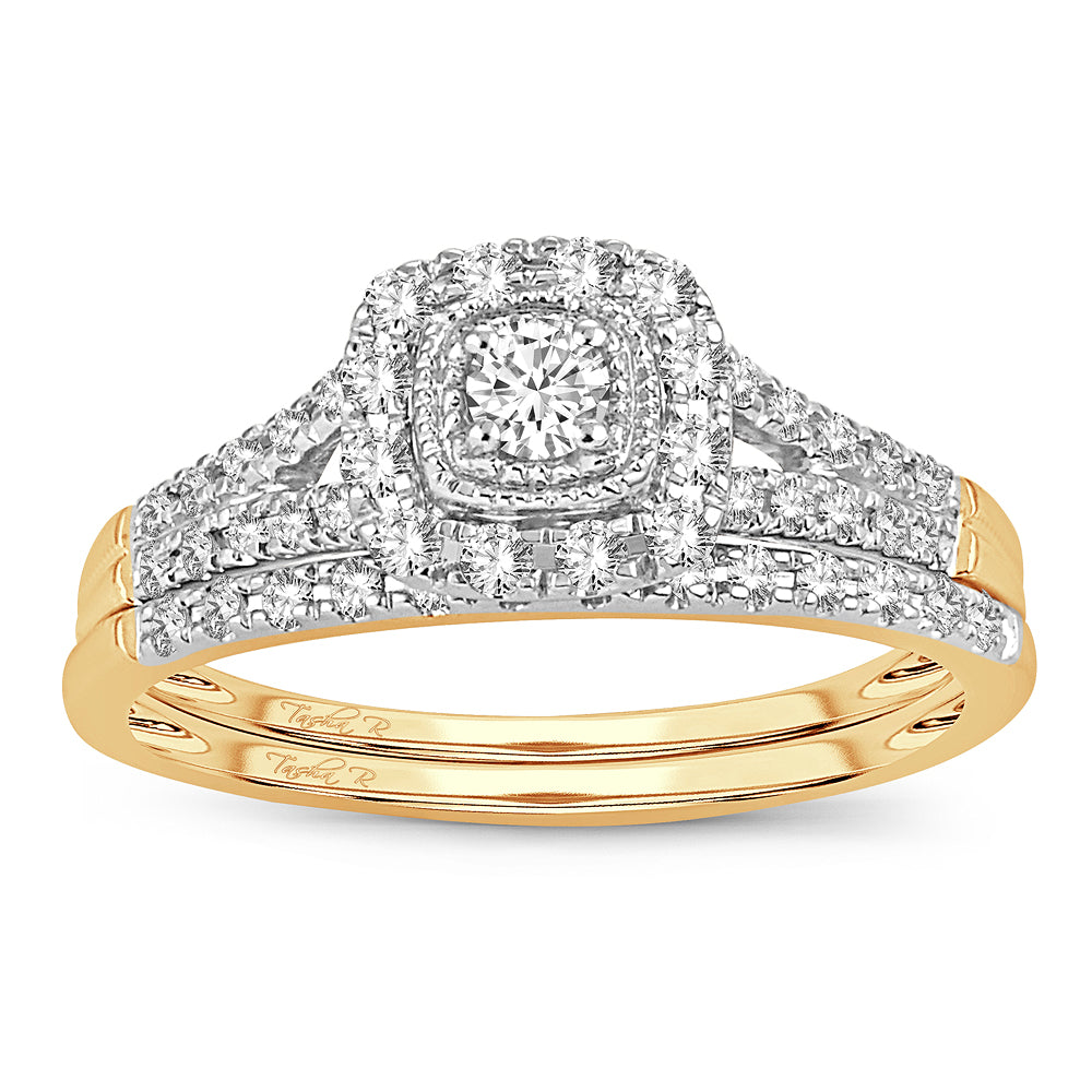 14K Yellow Gold 0.33CT Lab Diamond Womens Bridal Ring