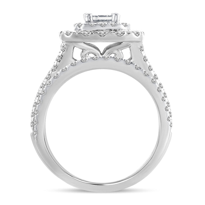 Brilliant 14k White Gold 2CT Lab Diamond Bridal Ring