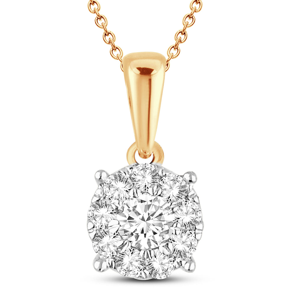 14k Yellow Gold Lab Diamond Womens Pendant Charm