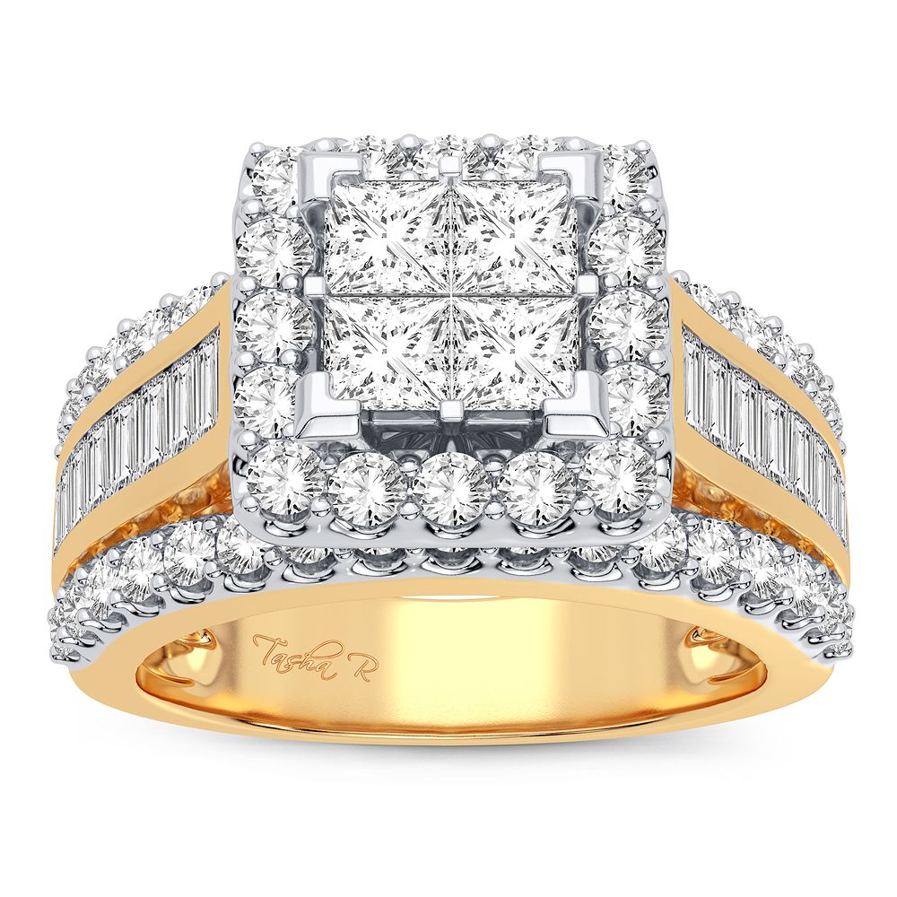 Luminous 14K Yellow Gold 2.15CT Lab Diamond Engagement Ring