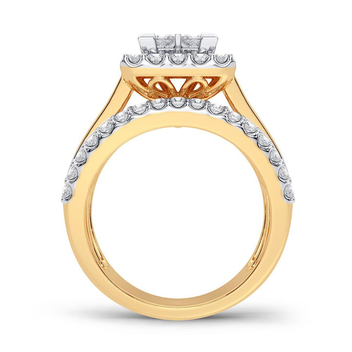 Luminous 14K Yellow Gold 2.15CT Lab Diamond Engagement Ring