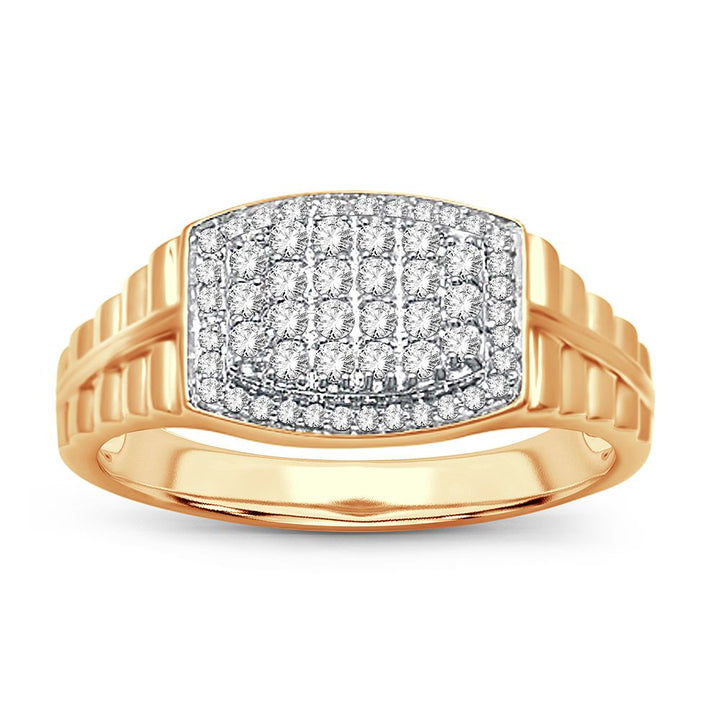 14K Yellow Gold Mens Lab Diamond Statement Ring