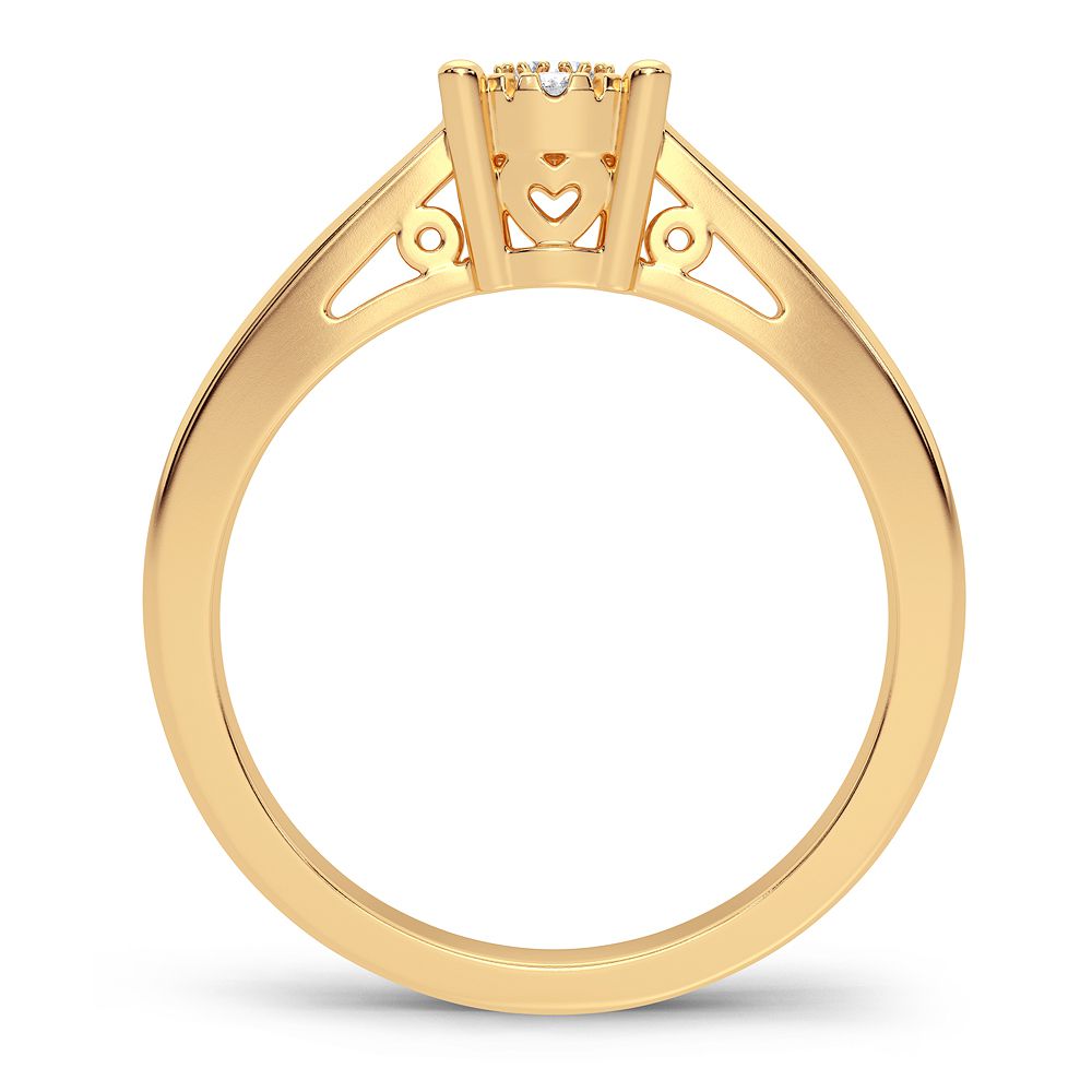 Romantic 14K Yellow Gold Lab Diamond Promise Ring
