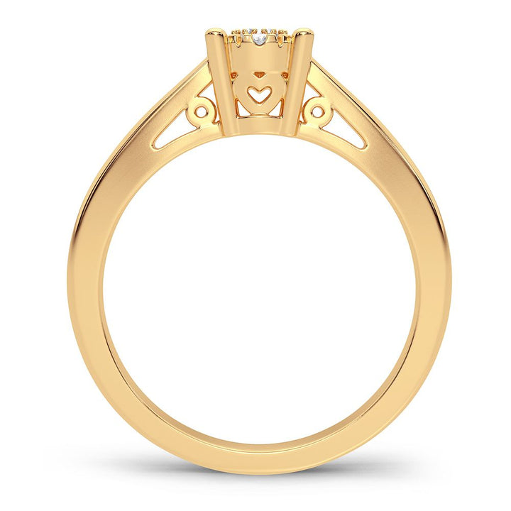 Romantic 14K Yellow Gold Lab Diamond Promise Ring
