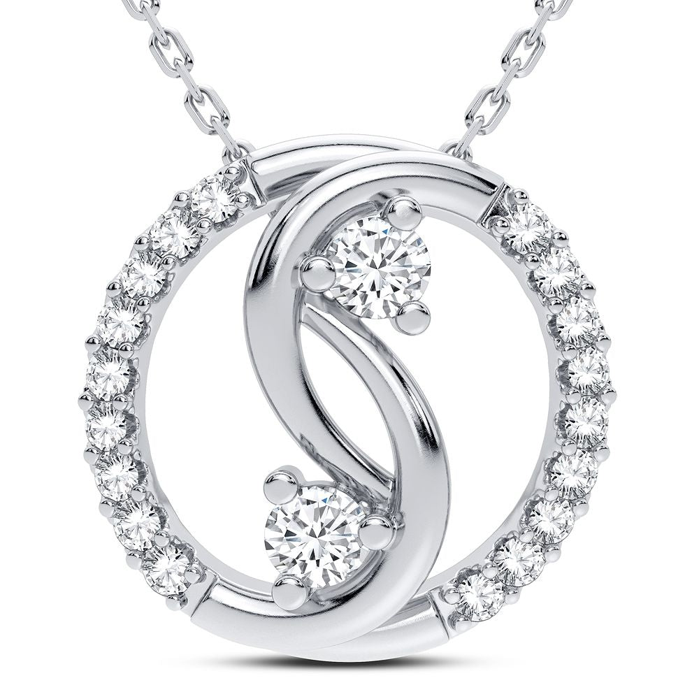 14K Yellow Gold Lab Diamond Womens Pendant Charm