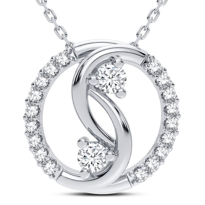 14K Yellow Gold Lab Diamond Womens Pendant Charm