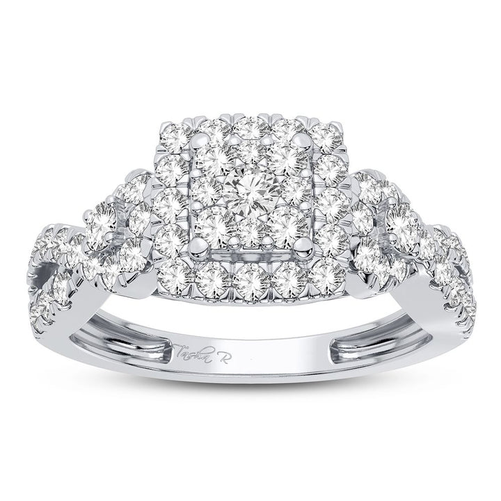Chic 14k White Gold 0.75CT Lab Diamond Womens Fashion Ring