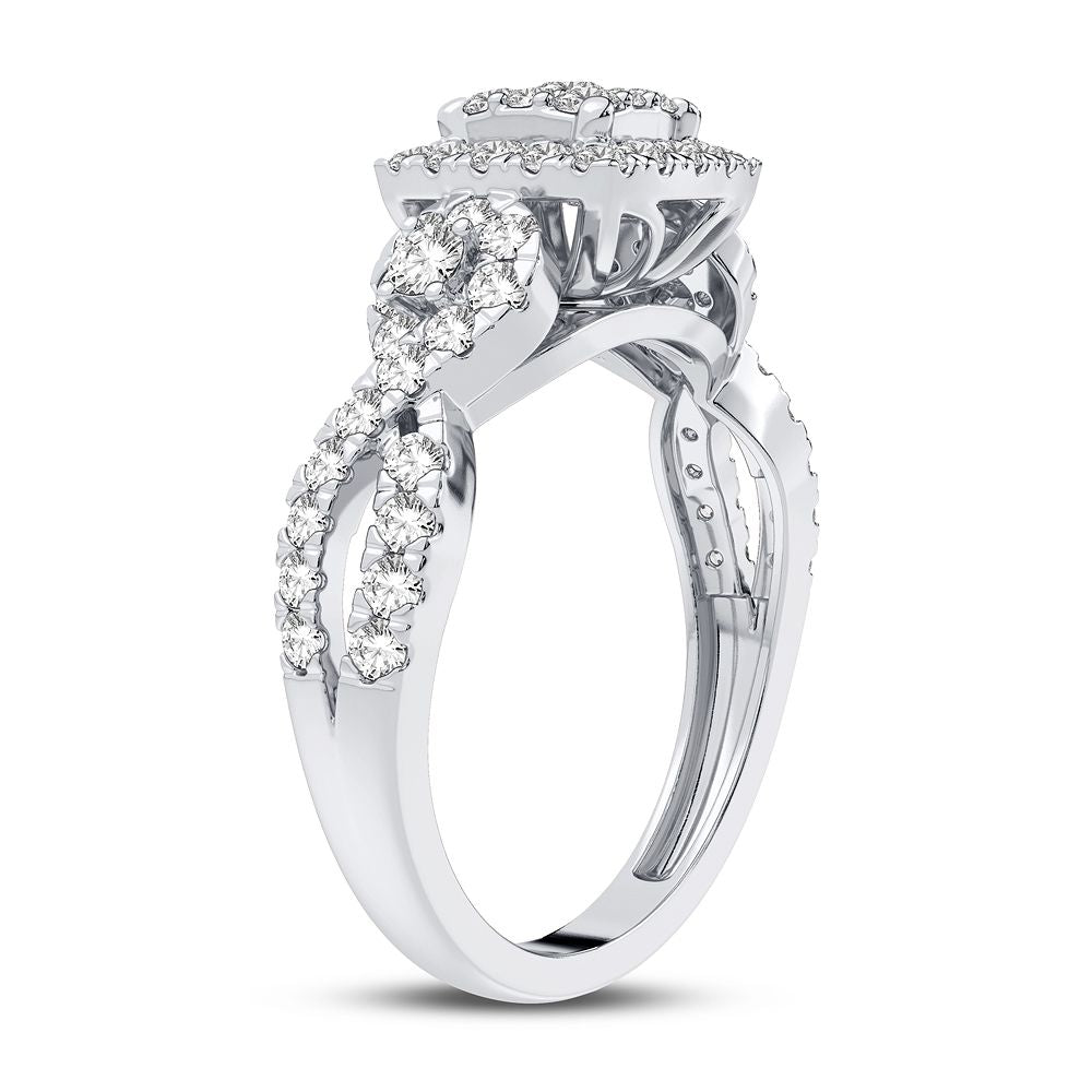 Chic 14k White Gold 0.75CT Lab Diamond Womens Fashion Ring