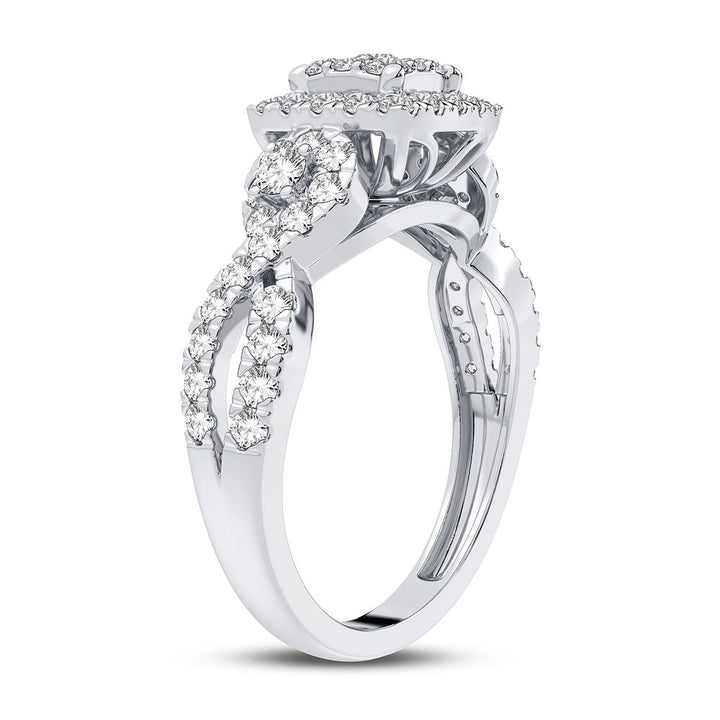 Chic 14k White Gold 0.75CT Lab Diamond Womens Fashion Ring