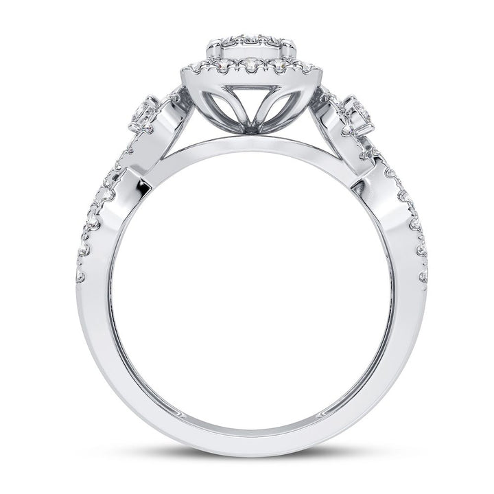 Chic 14k White Gold 0.75CT Lab Diamond Womens Fashion Ring