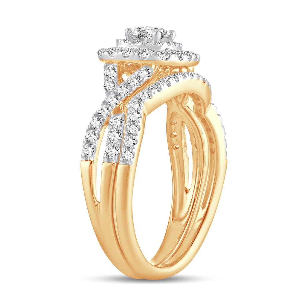 14K Yellow Gold Lab-Grown 1CT Diamond Bridal Ring