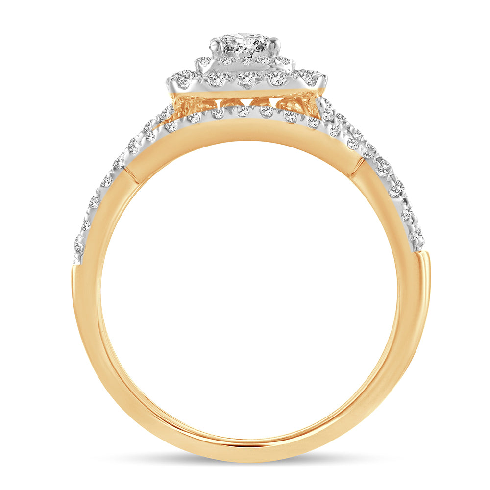 14K Yellow Gold Lab-Grown 1CT Diamond Bridal Ring