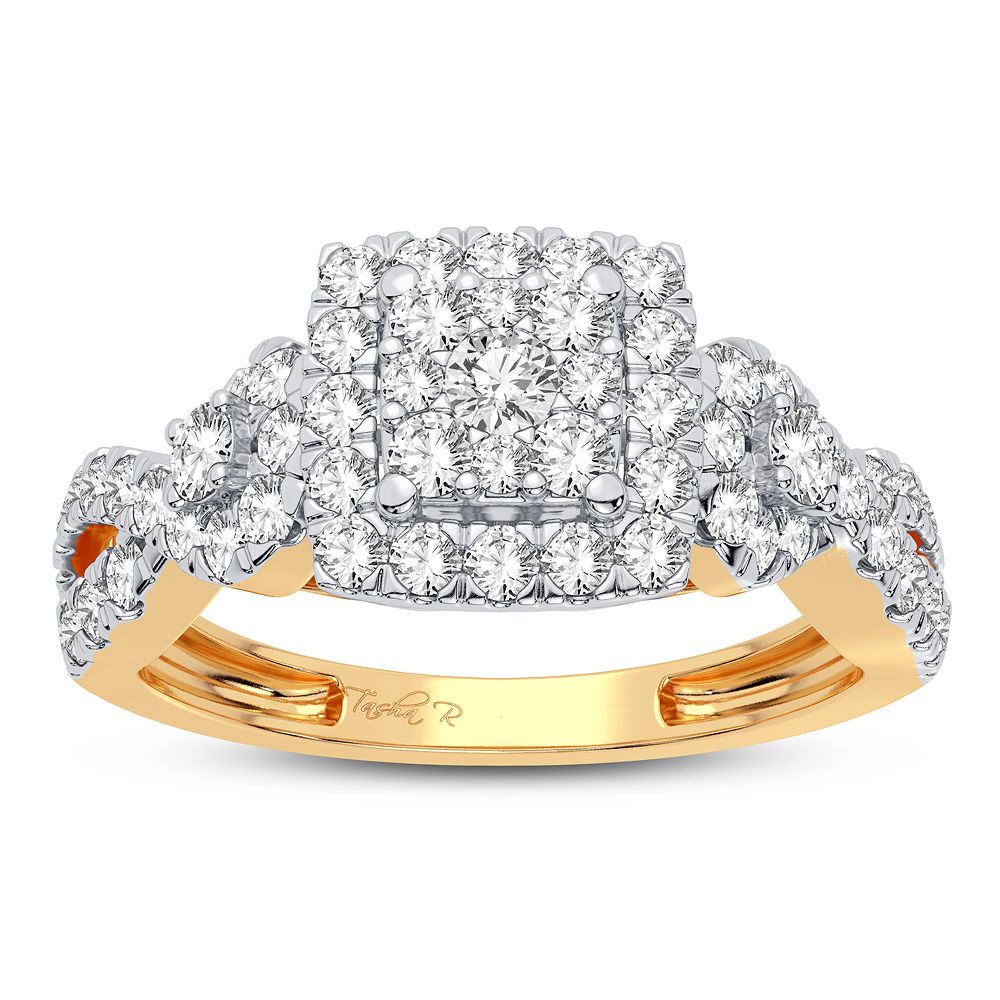14K Yellow Gold 0.75CT Lab Diamond Womens Fashion Ring