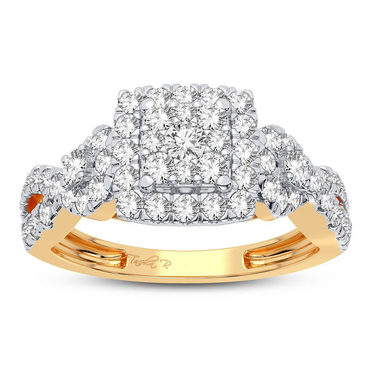 14K Yellow Gold 0.75CT Lab Diamond Womens Fashion Ring