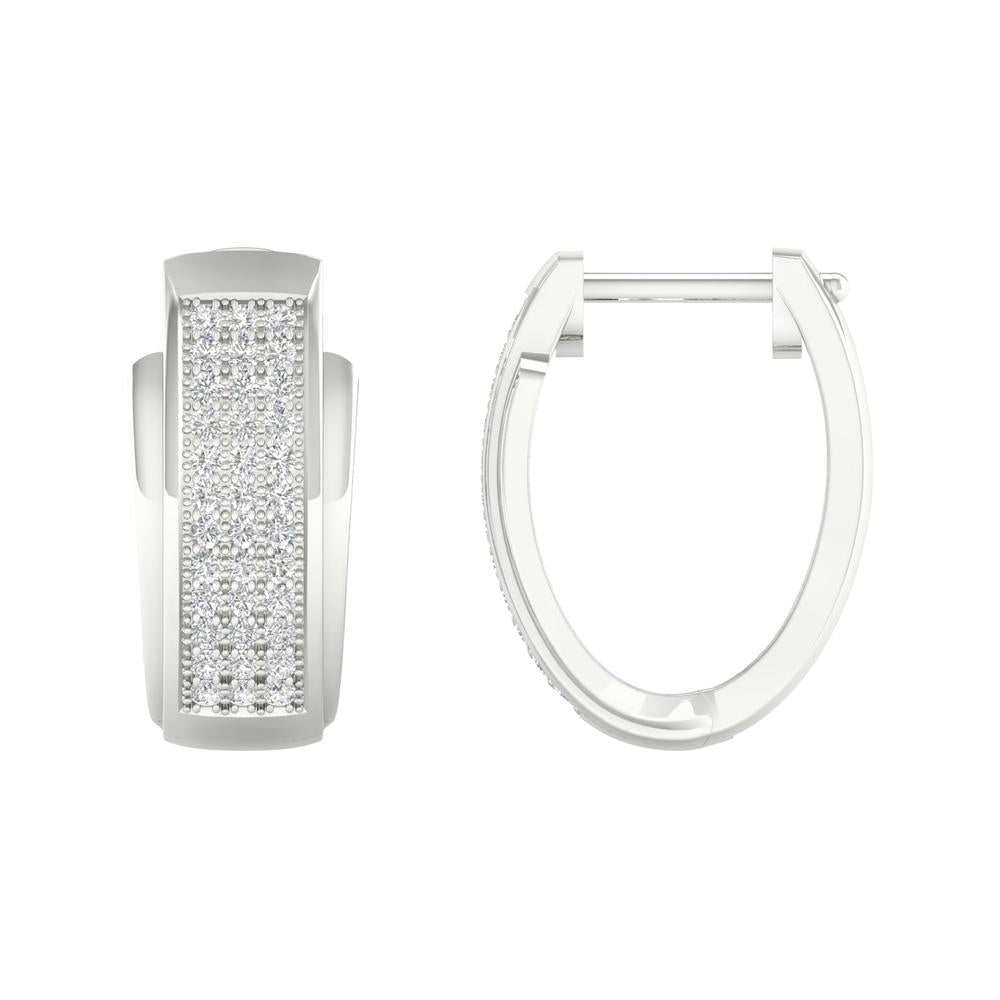 10K 0.25ct Diamond Hoops