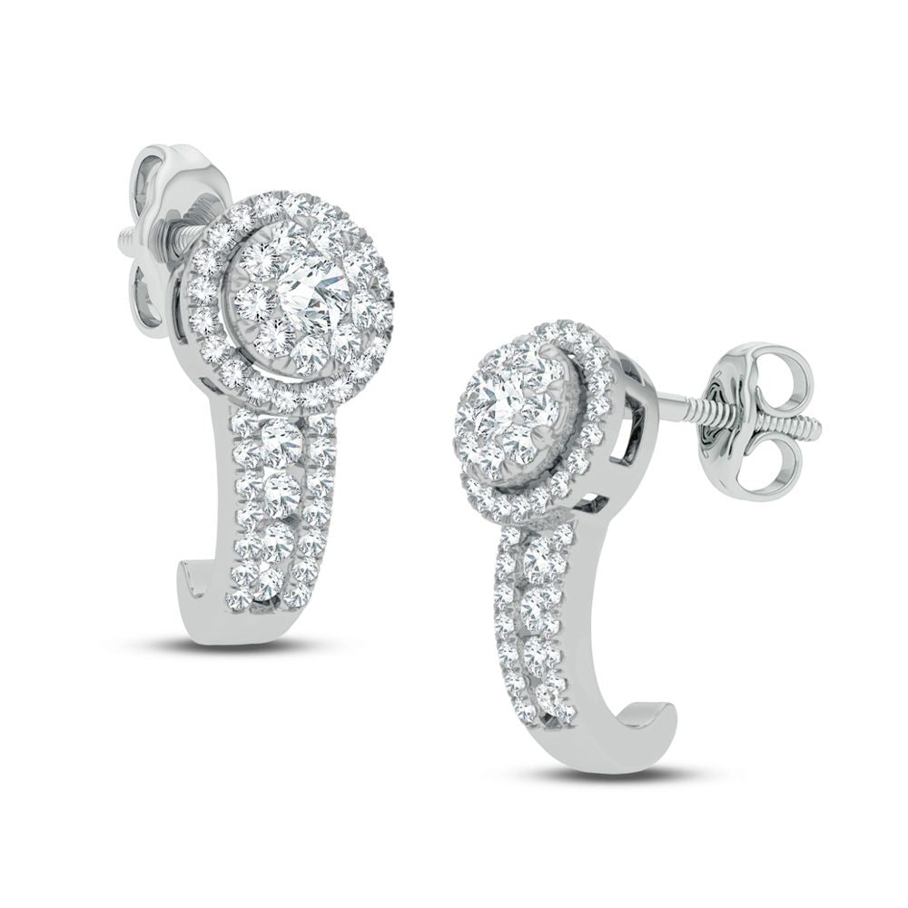 Brilliant 14k White Gold Lab Diamond Hoop Earrings (0.50CT)