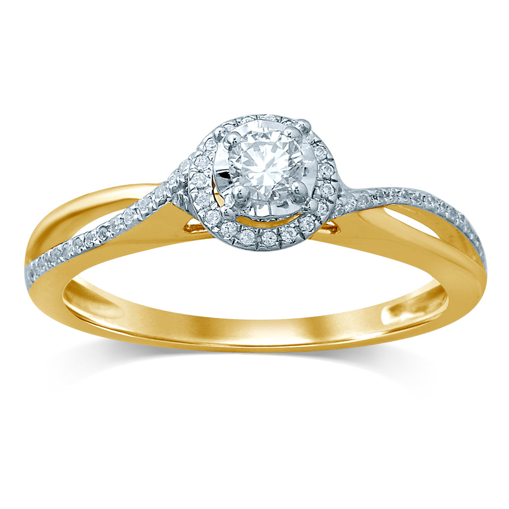 14K Yellow Gold Lab Diamond Promise Ring - 0.25CT Elegance