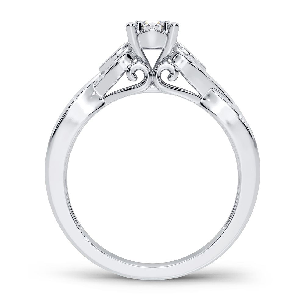Romantic 14k Rose Gold Lab Diamond Promise Ring (0.19CT)