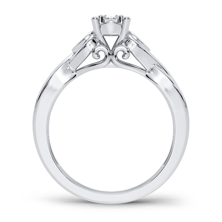 Romantic 14k Rose Gold Lab Diamond Promise Ring (0.19CT)