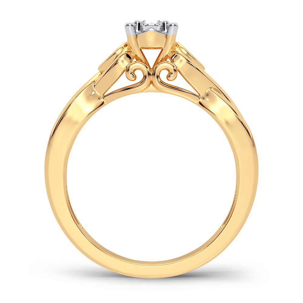 14K Yellow Gold 0.19CT Lab Diamond Promise Ring for Her