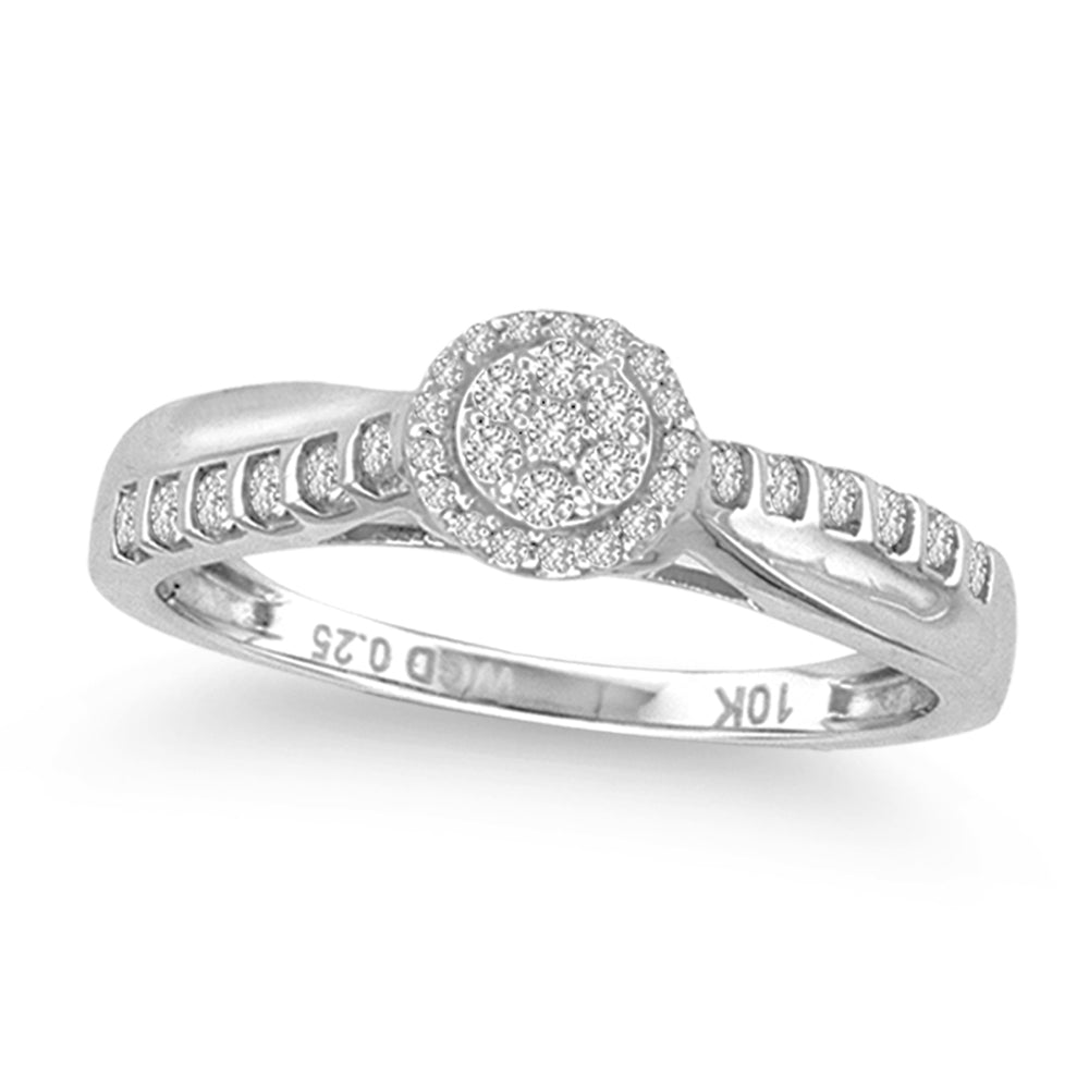 10k White Gold Lab Diamond Promise Ring - Timeless Elegance
