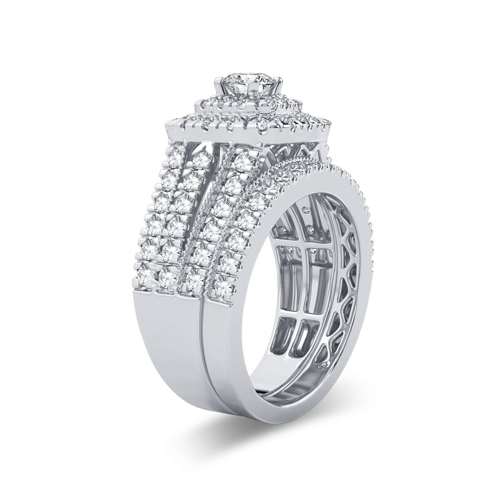 Brilliant 14k White Gold 2CT Lab Diamond Bridal Ring