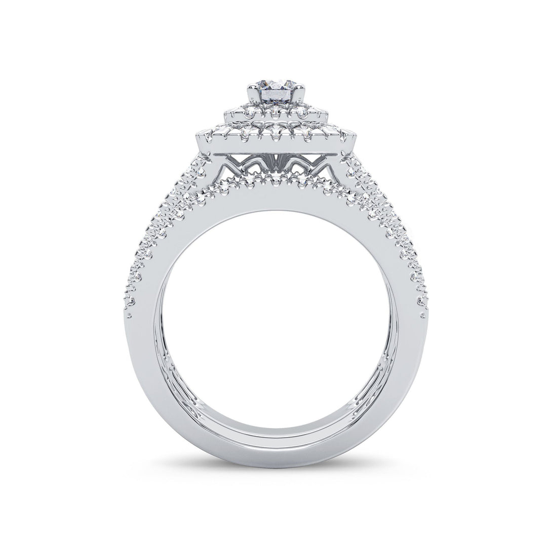 Brilliant 14k White Gold 2CT Lab Diamond Bridal Ring