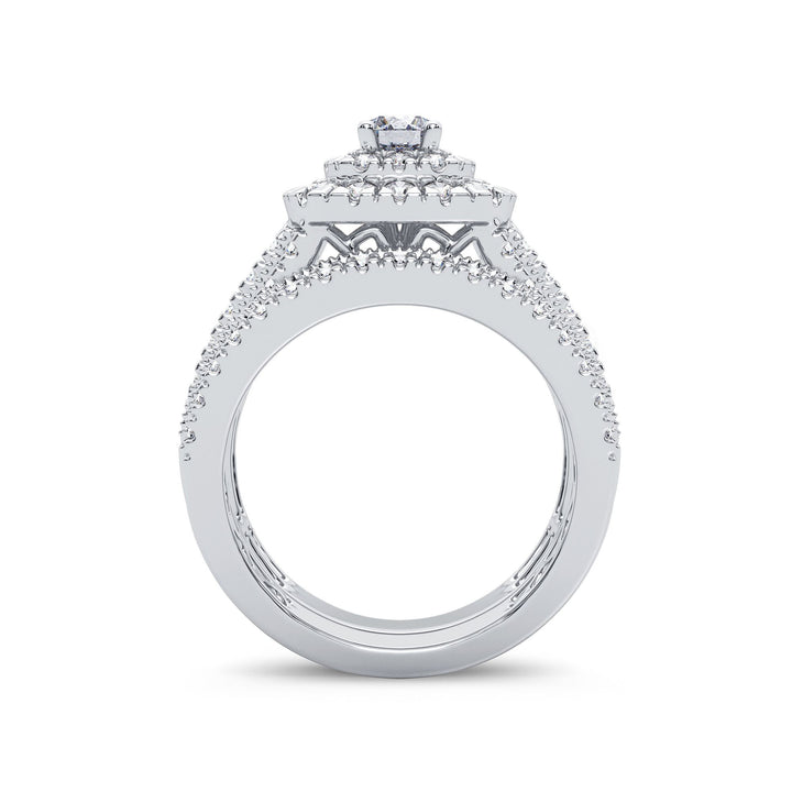 Brilliant 14k White Gold 2CT Lab Diamond Bridal Ring