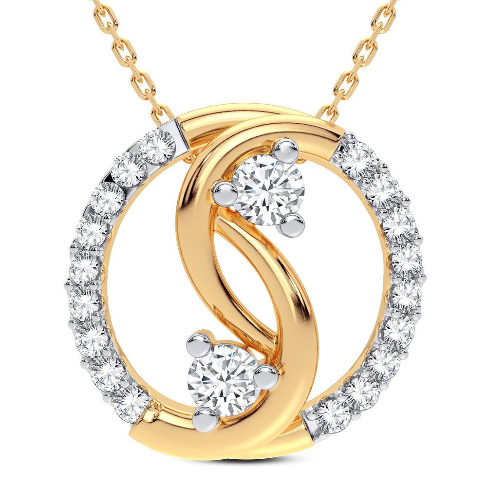 14k Yellow Gold Lab-Created 0.40CT Diamond Pendant for Her