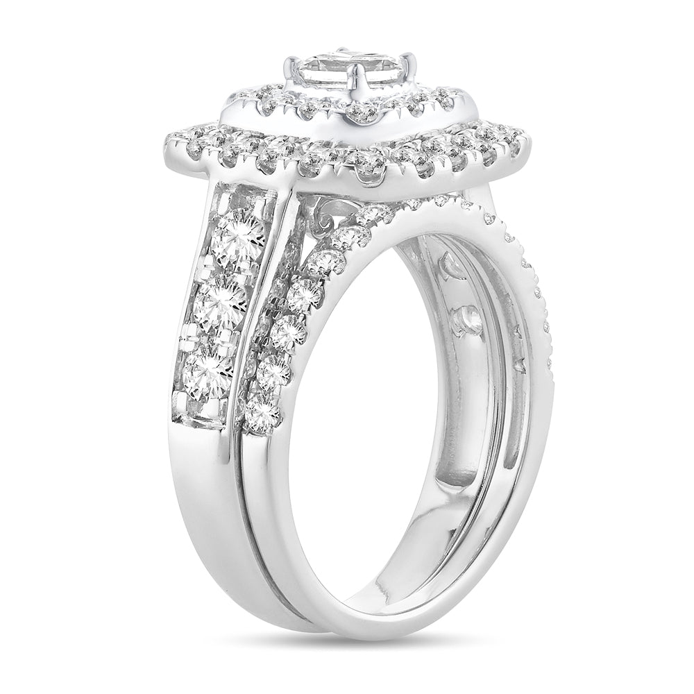 14k White Gold Lab Diamond Bridal Ring (2.00 CT Brilliance)