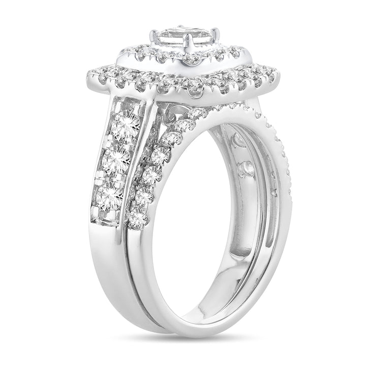 14k White Gold Lab Diamond Bridal Ring (2.00 CT Brilliance)