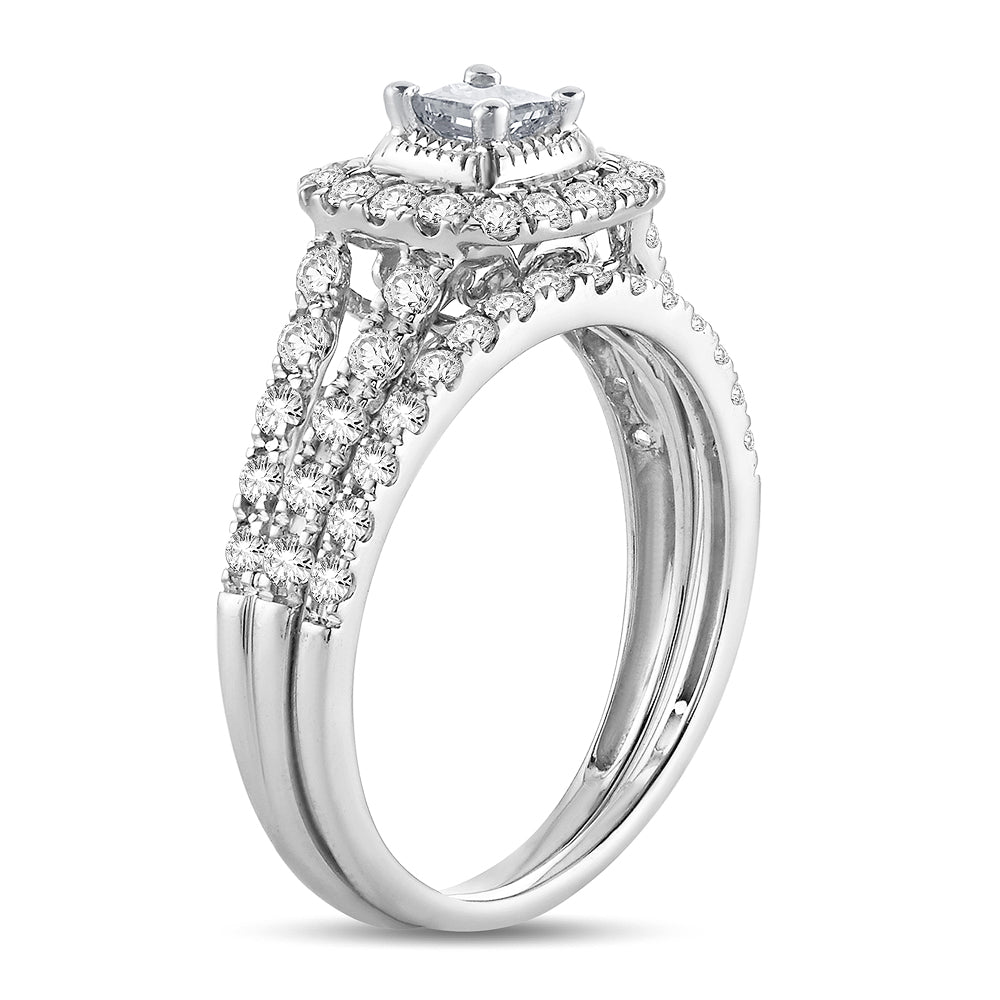 Timeless 14k White Gold 1CT Lab Diamond Bridal Ring