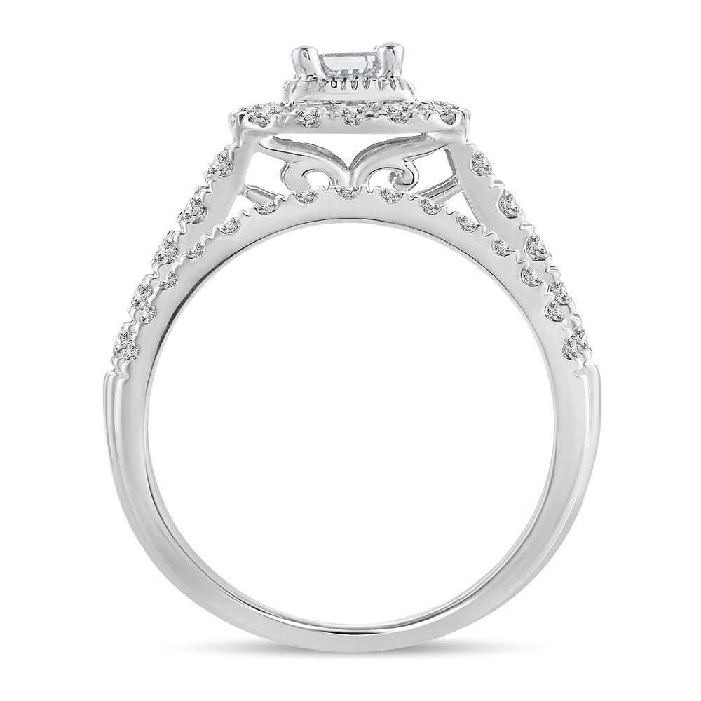 Timeless 14k White Gold 1CT Lab Diamond Bridal Ring