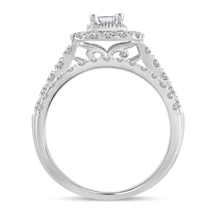 Timeless 14k White Gold 1CT Lab Diamond Bridal Ring