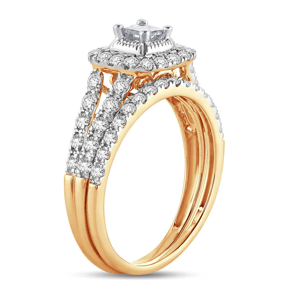 Brilliant 14k Yellow Gold 1CT Lab Diamond Engagement Ring