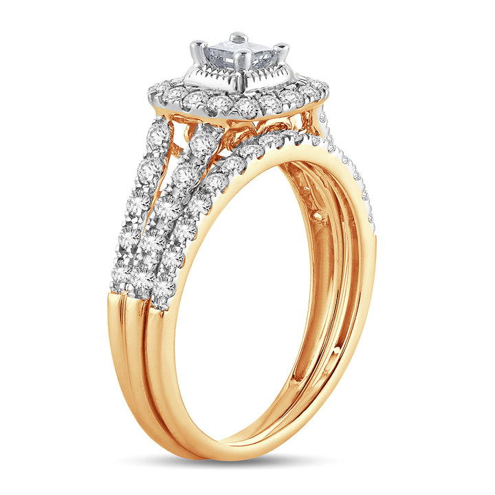 Brilliant 14k Yellow Gold 1CT Lab Diamond Engagement Ring