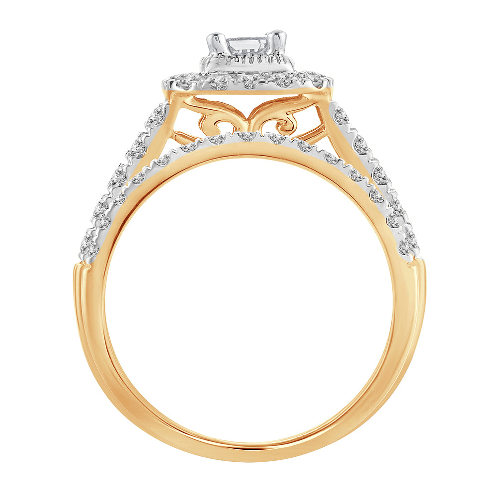 Brilliant 14k Yellow Gold 1CT Lab Diamond Engagement Ring