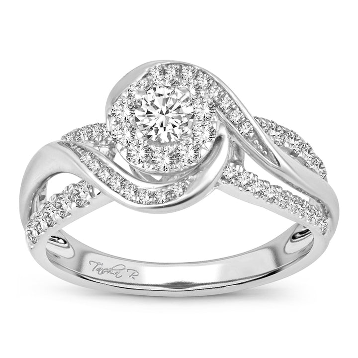 Chic 14k White Gold 0.75CT Lab Diamond Womens Ring