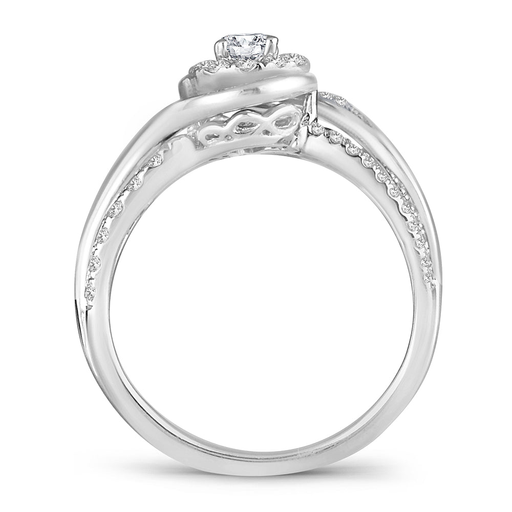 Chic 14k White Gold 0.75CT Lab Diamond Womens Ring