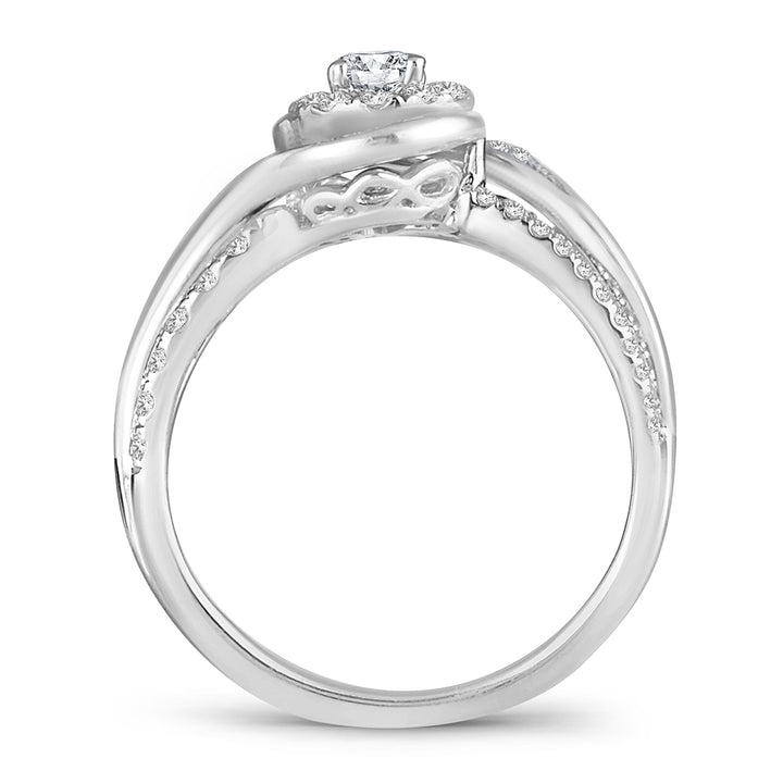 Chic 14k White Gold 0.75CT Lab Diamond Womens Ring
