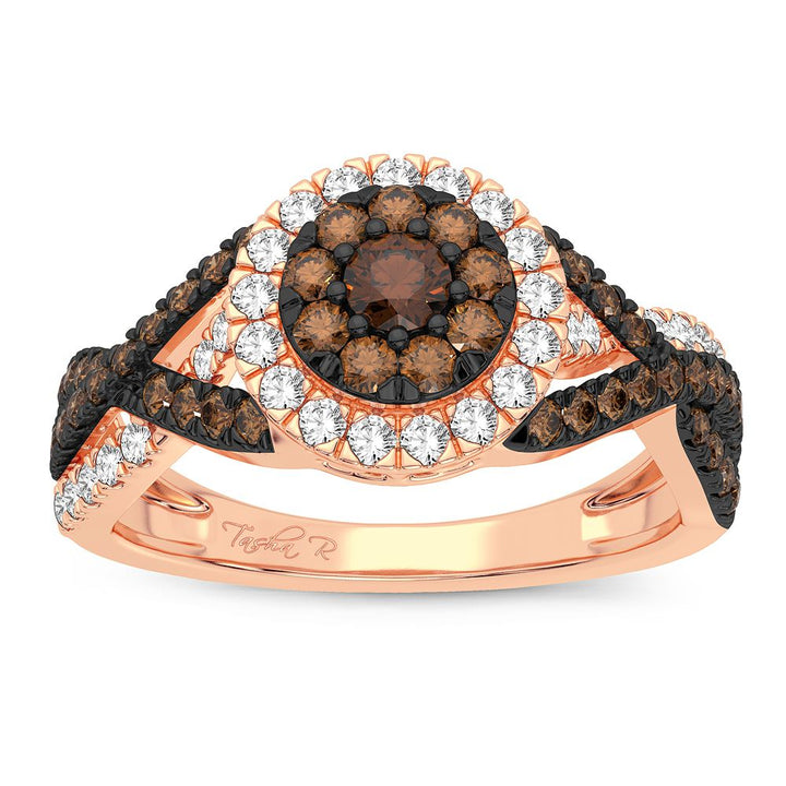 Romantic Rose Gold Lab Diamond Womens Fashion Ring 0.62CT