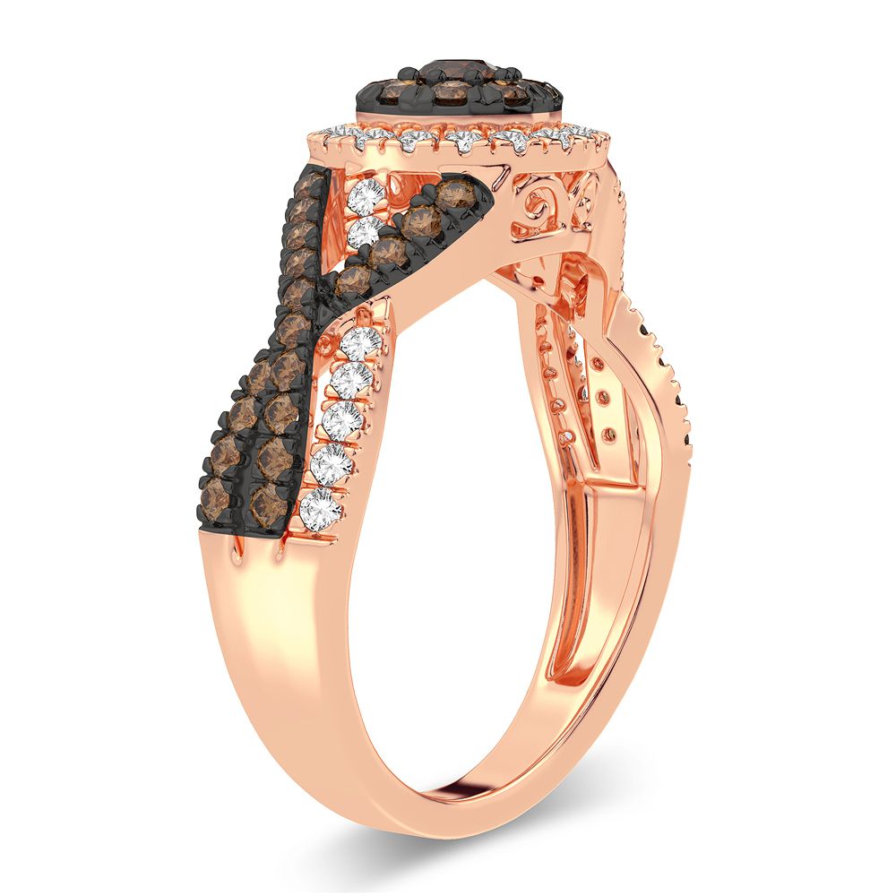 Romantic Rose Gold Lab Diamond Womens Fashion Ring 0.62CT