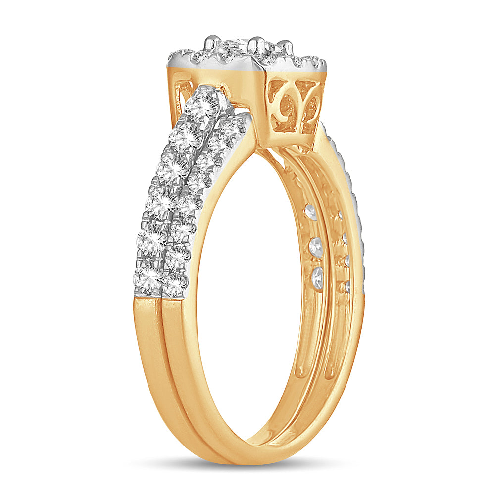14K Yellow Gold 1CT Lab Diamond Bridal Solitaire Ring