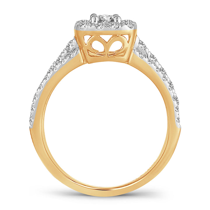 14K Yellow Gold 1CT Lab Diamond Bridal Solitaire Ring