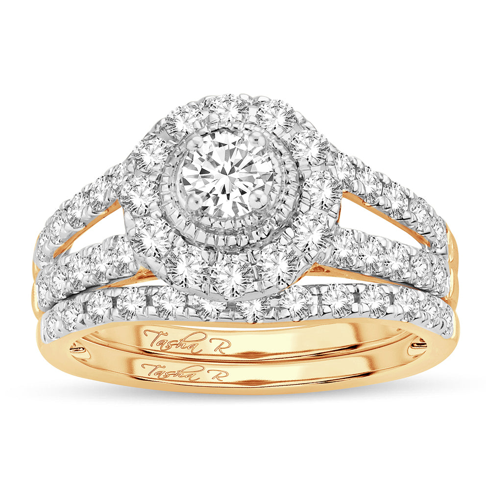 14K Yellow Gold Lab-Grown 1CT Diamond Bridal Ring