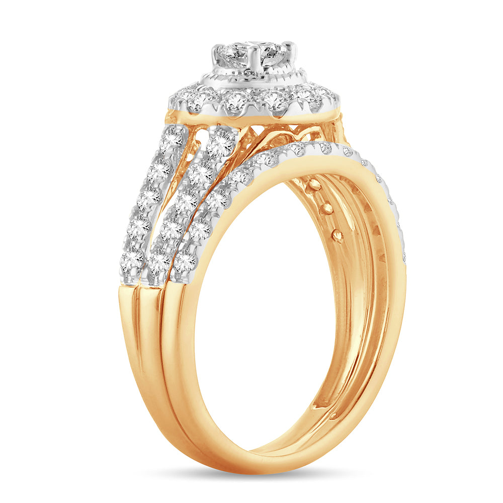 14K Yellow Gold Lab-Grown 1CT Diamond Bridal Ring