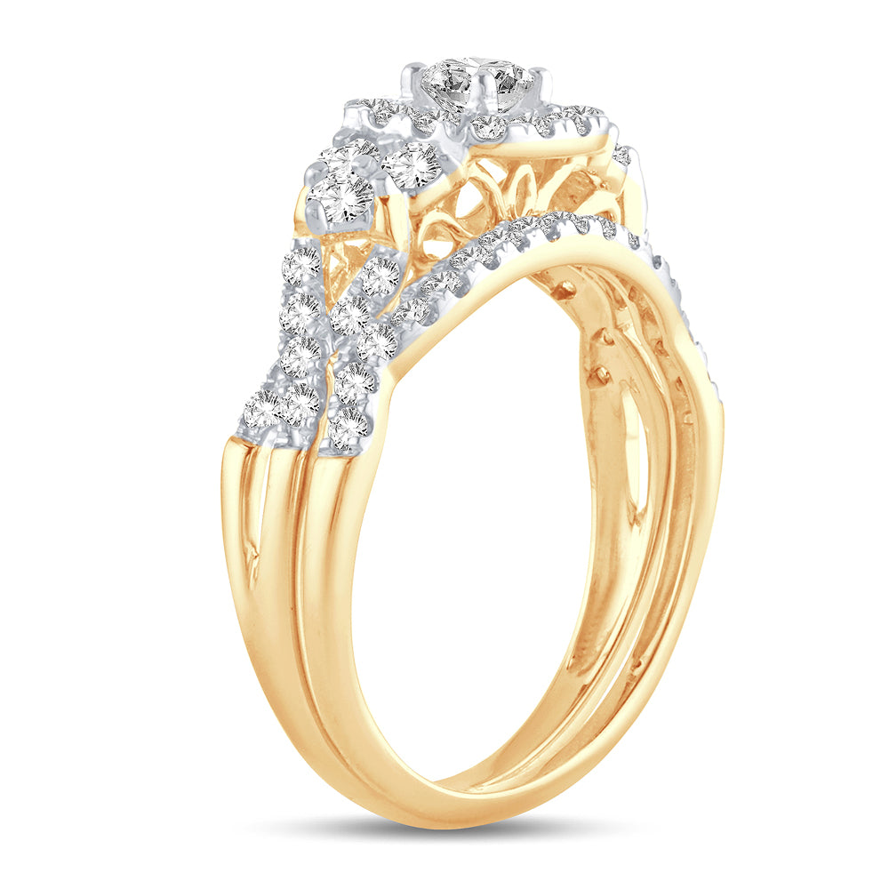 Timeless 14K Yellow Gold 1CT Lab Diamond Engagement Ring