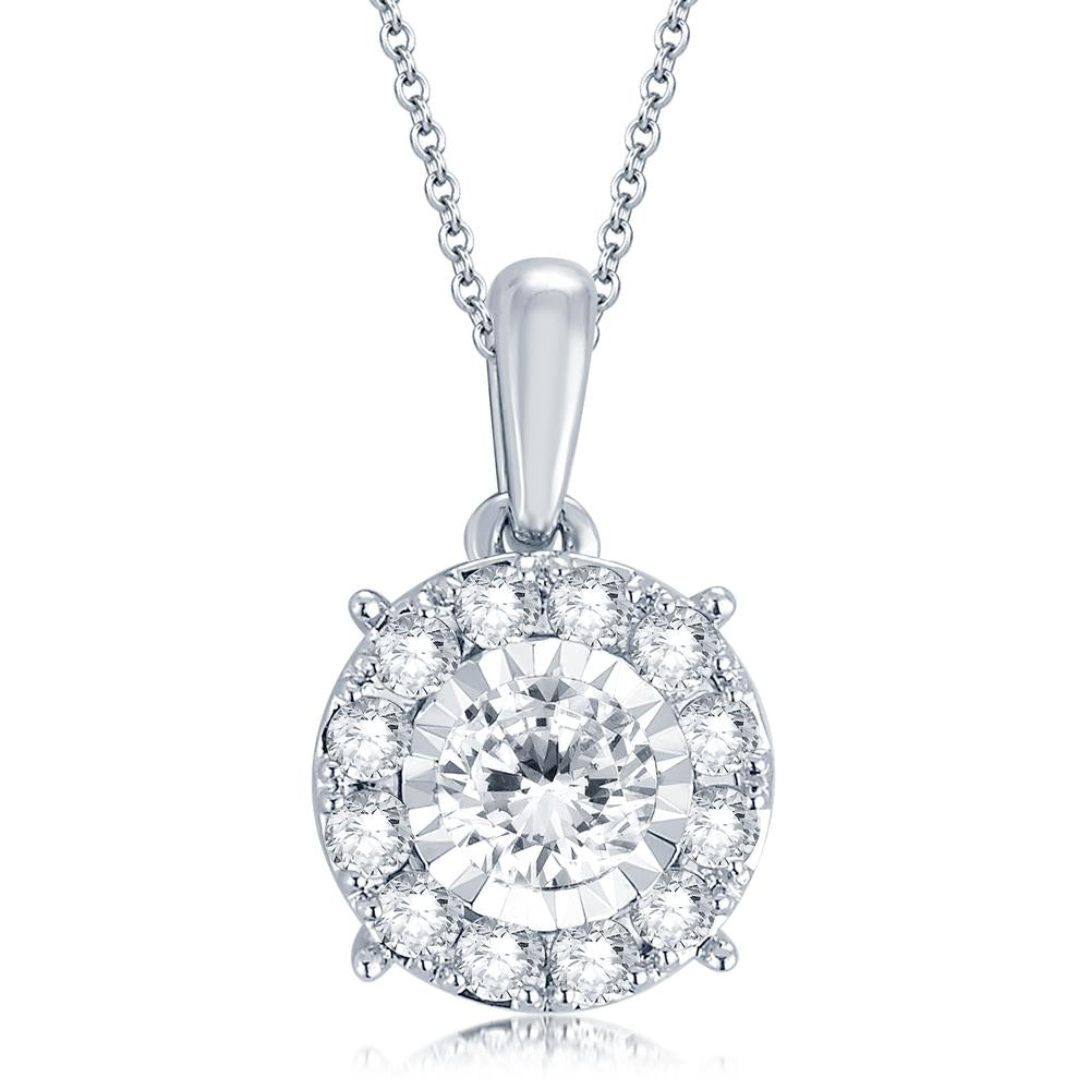 Elegant 14k White Gold 0.50ct Lab Diamond Womens Pendant