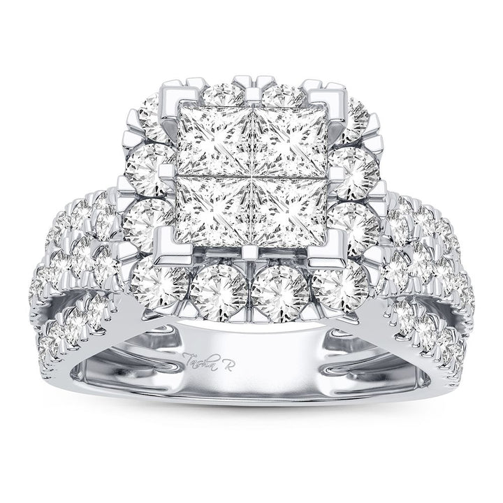 Brilliant 14k White Gold 2CT Lab Diamond Engagement Ring