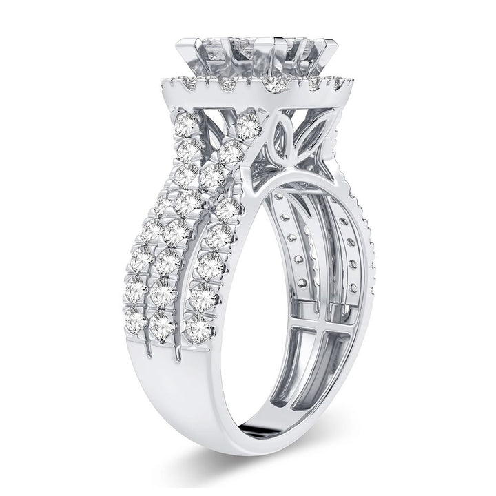 Brilliant 14k White Gold 2CT Lab Diamond Engagement Ring